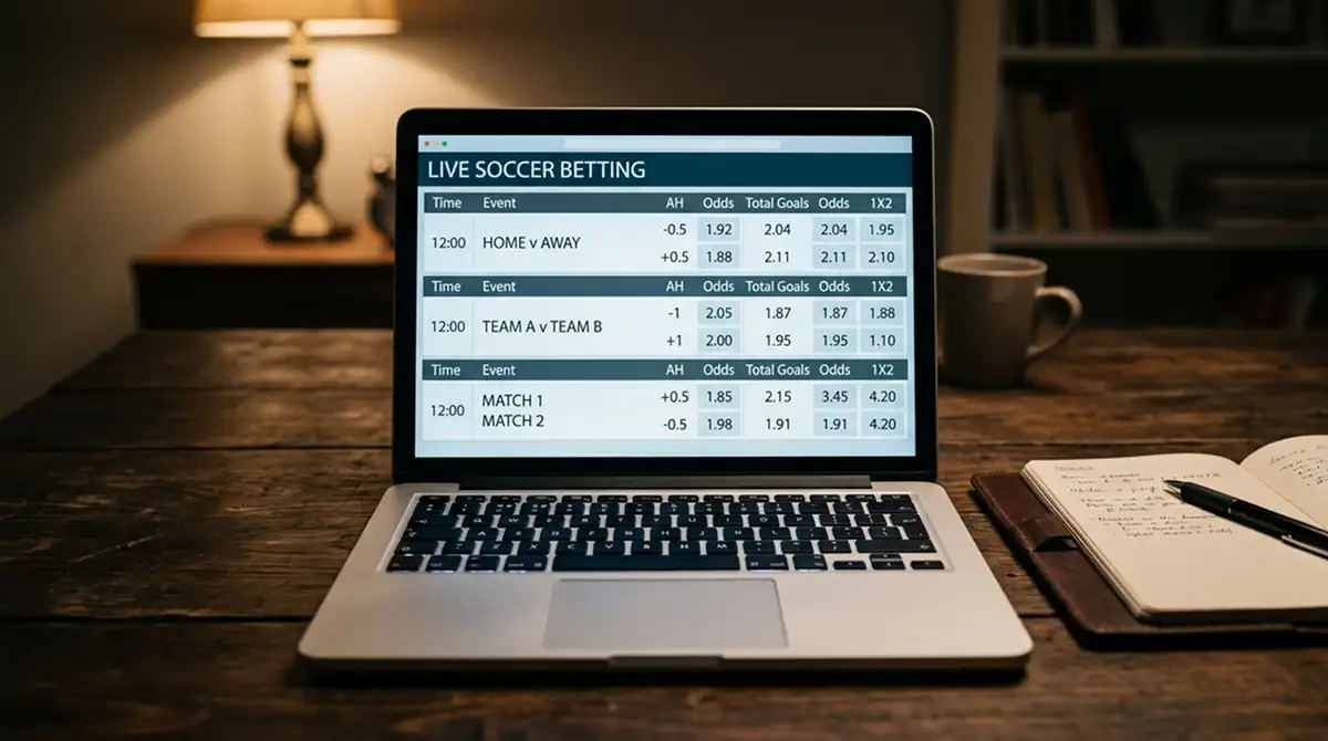 Bildschirm mit Asian Handicap und europäischen Handicap-Quoten