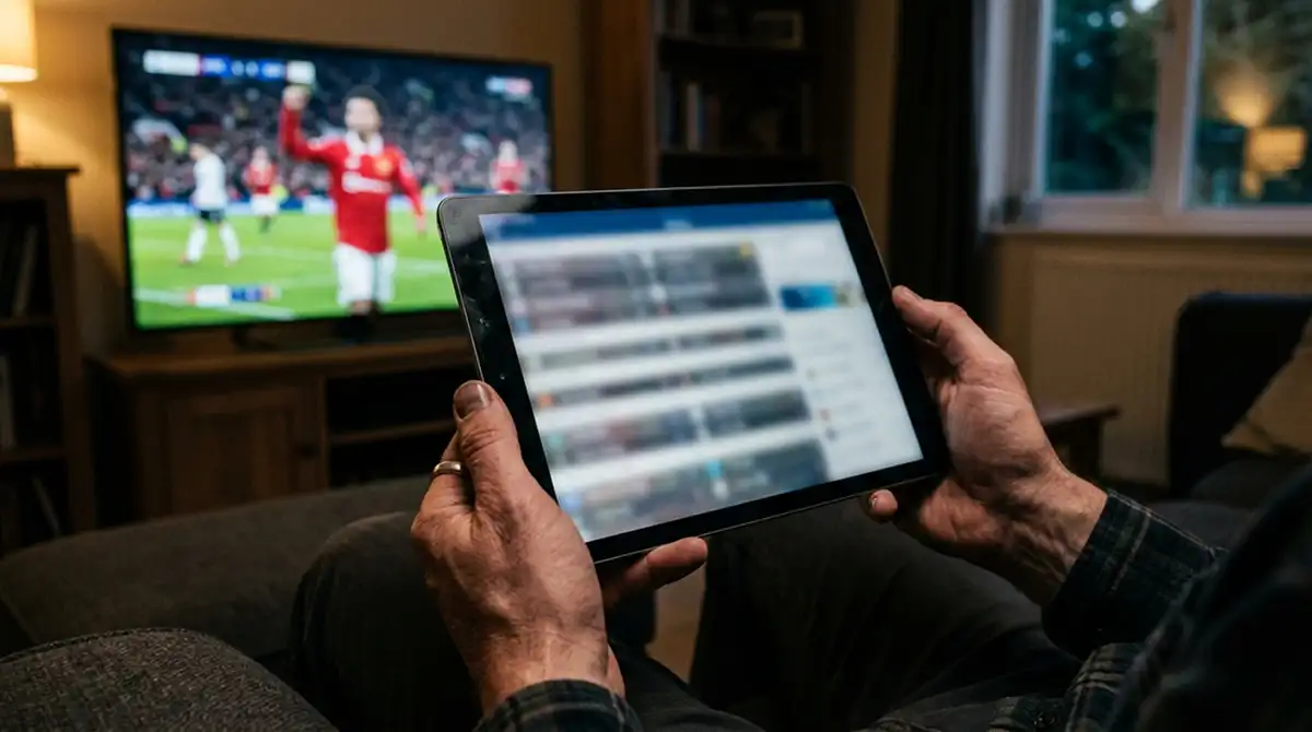 Tablet zeigt eine Übersicht zahlreicher Live-Wettmärkte während eines MLS-Spiels