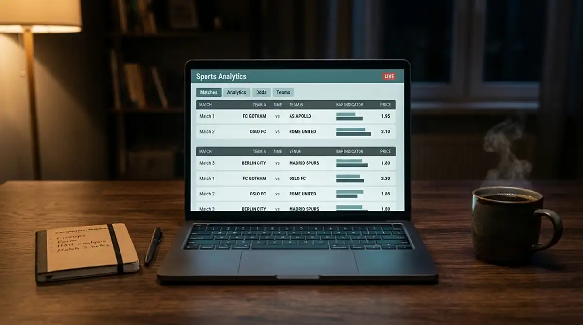 Laptop mit MLS-Quotentabelle und 1X2-Wettmärkten