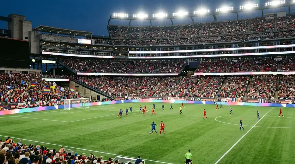 Großes amerikanisches Stadion im Nordosten der USA bei einem MLS-Spiel