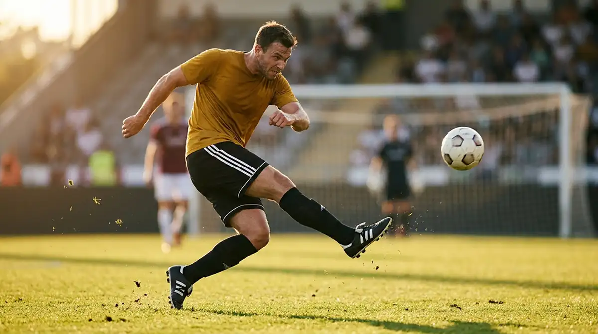 Stürmer beim Torabschluss als Sinnbild für Anytime-Goalscorer-Wetten in der MLS