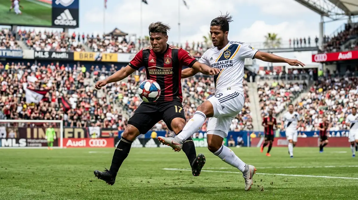 MLS-Spielszene mit dynamischem Angriff im Frühlingsstadion