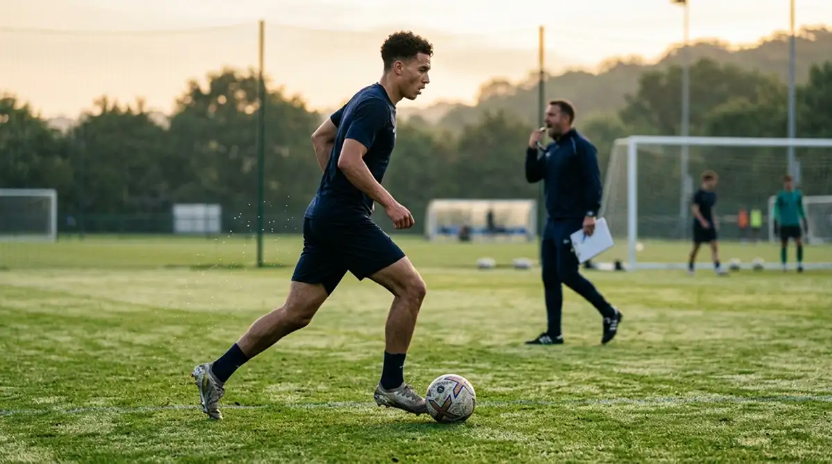 Junger Fußballspieler beim Akademie-Training als Sinnbild für die U22 Initiative